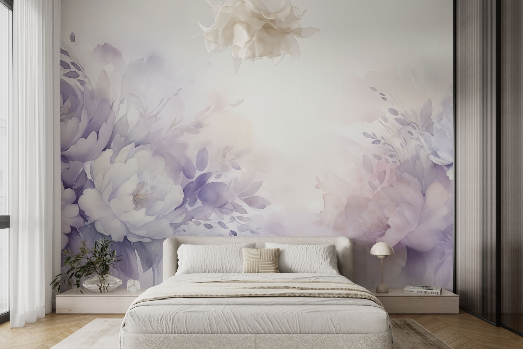 Painting of flowers and leaves