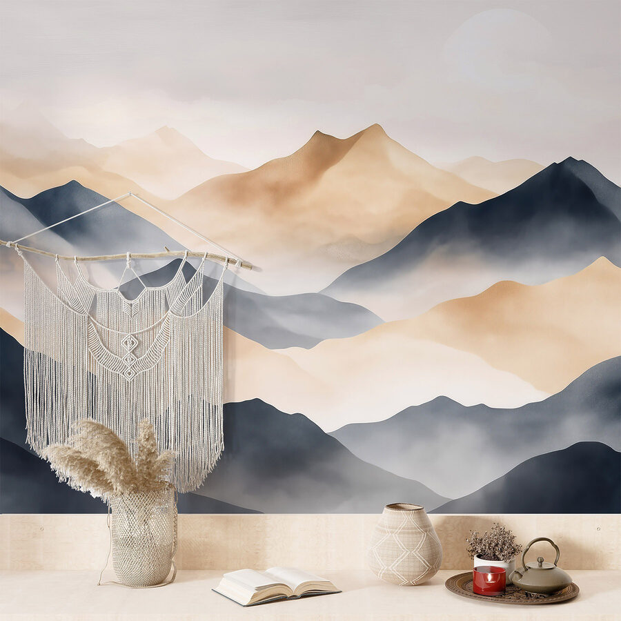 Mountain range with fog Mountain range with fog