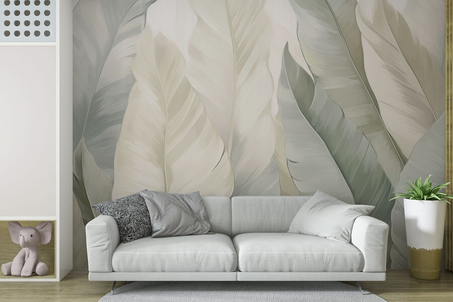 Soft green leaves in gentle layers