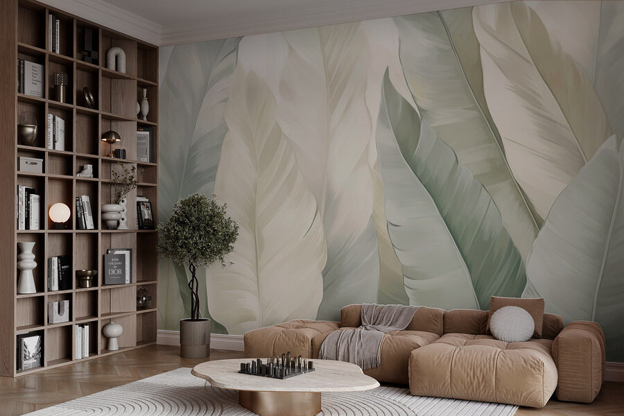 Soft green leaves in gentle layers