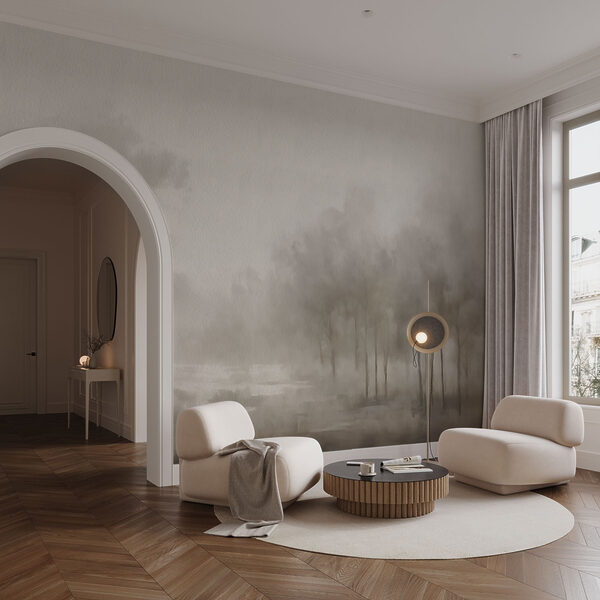 Wall murals Foggy landscape with trees (SKU: w03596v1) Wall murals Wall murals Foggy landscape with trees (SKU: w03596v1)