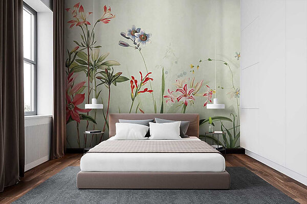 Vibrant flowers in soft green hues. Vibrant flowers in soft green hues.