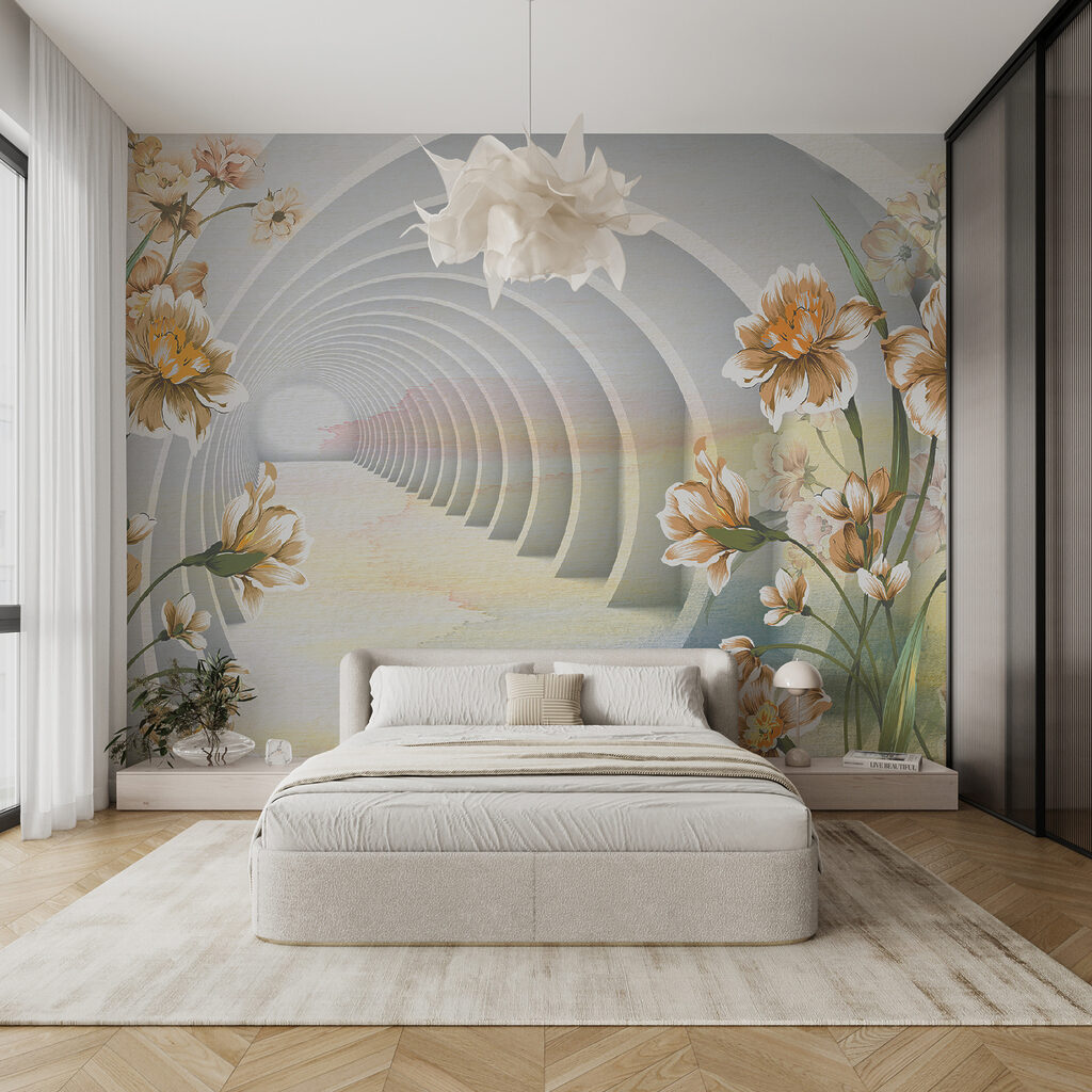 Wallpaper with flowers and a tunnel u04401pib7ms 1024x1024 - Wallpaper with flowers and a tunnel