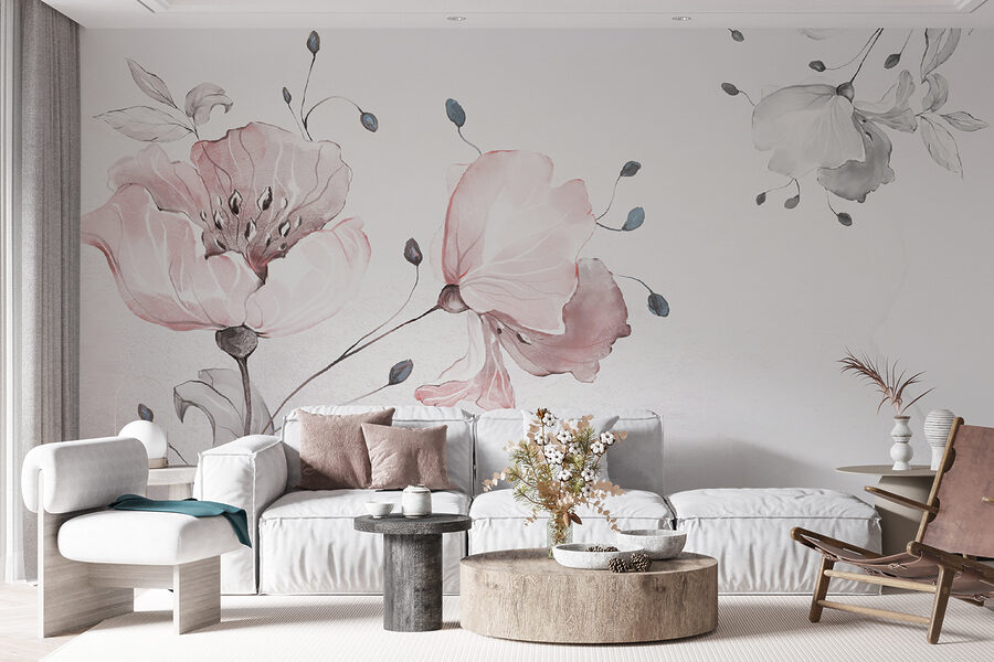 Delicate floral watercolor design.
