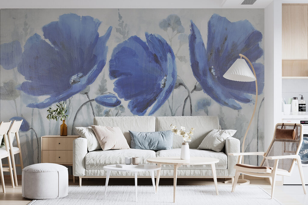 Painting of blue flowers
