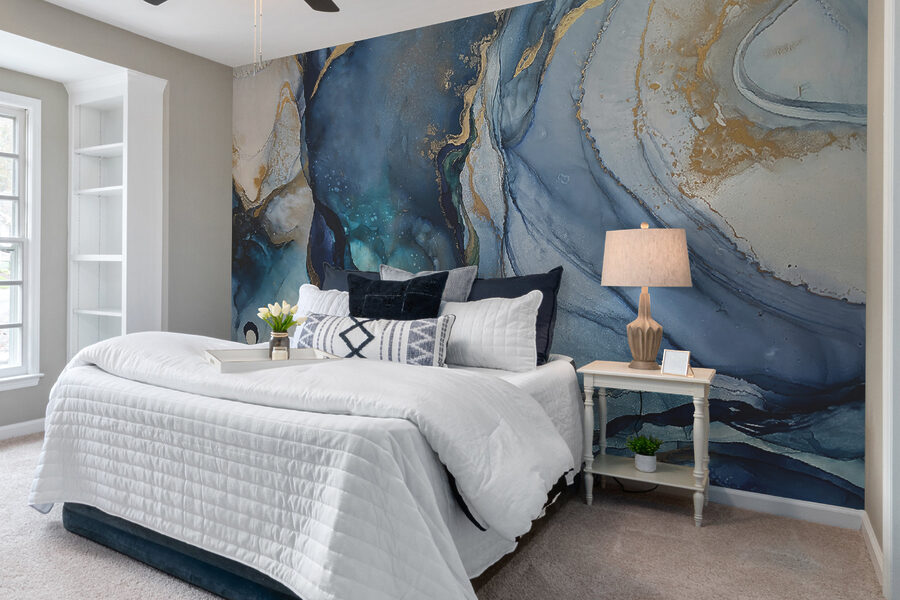 Azure waves embrace serene shores.