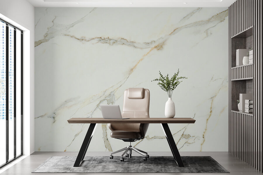 Wall murals Elegant White Marble with Veins - Image 10