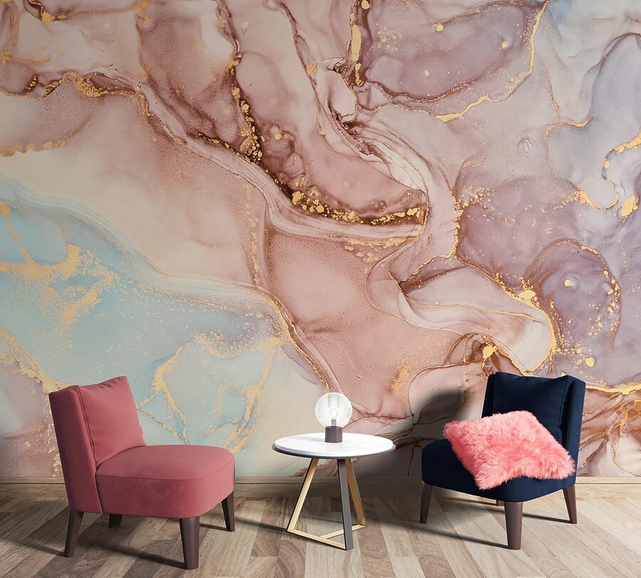 Abstract swirls in soft colors.