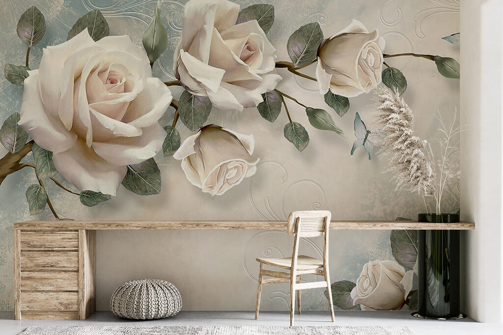 Delicate roses with soft butterflies u31353piw4mr 1024x683 - Delicate roses with soft butterflies