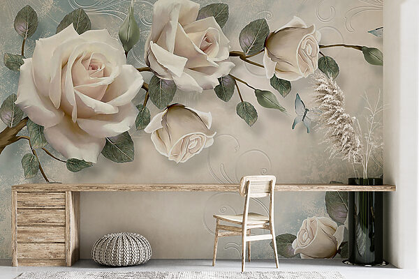 Delicate roses with soft butterflies u31353piw4mr 600x400 - Delicate roses with soft butterflies