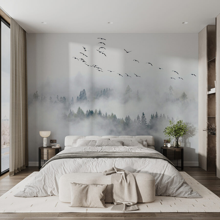 Birds flying in the sky