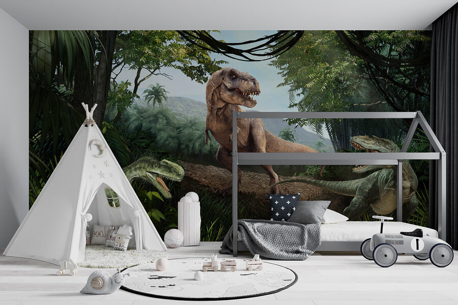 Wall murals Dinosaur in a forest - Image 6