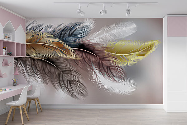 Group of colorful feathers Group of colorful feathers