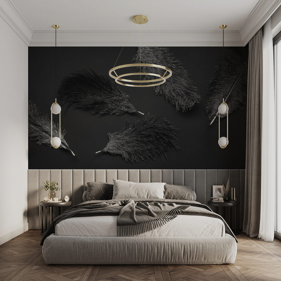 Wall murals Group of black feathers - Image 4