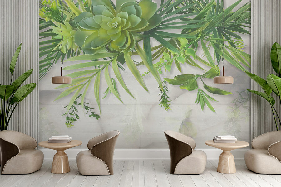 Green plant with leaves