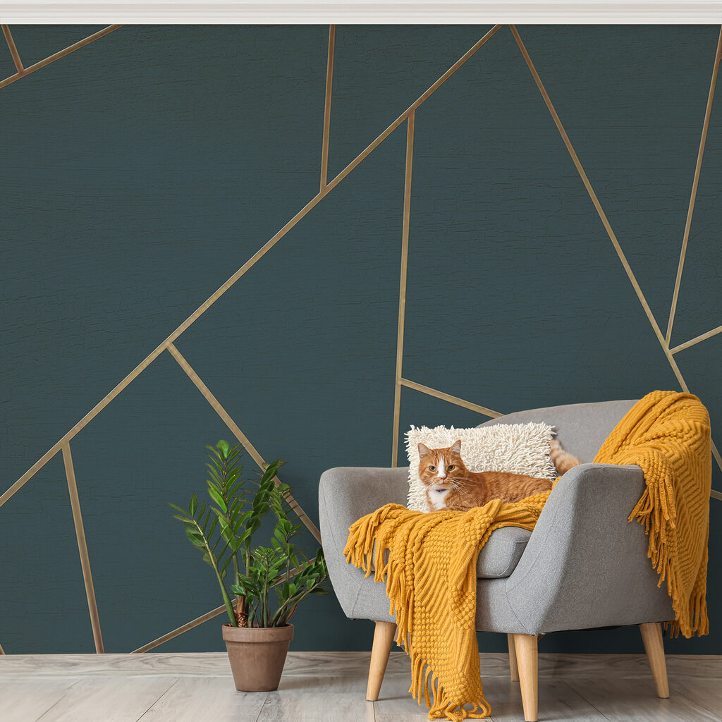 Abstract teal lines intersecting gracefully Abstract teal lines intersecting gracefully