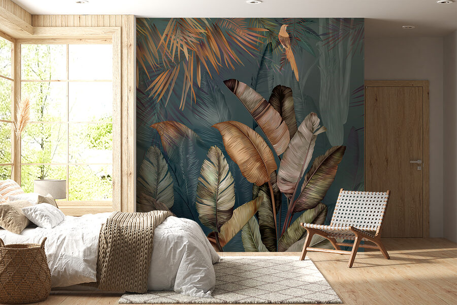 Wall murals Painting of a bird and a plant - Image 5