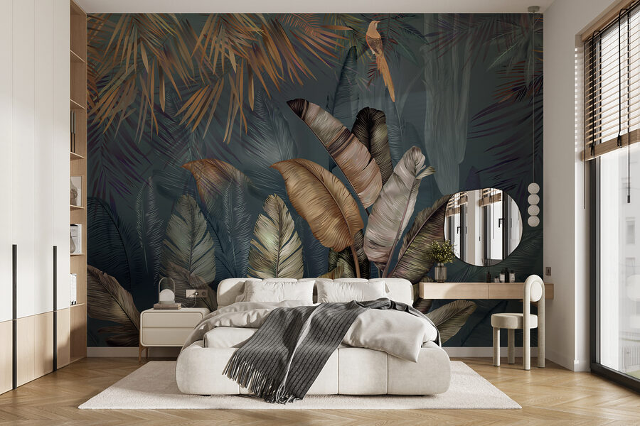 Wall murals Painting of a bird and a plant - Image 6