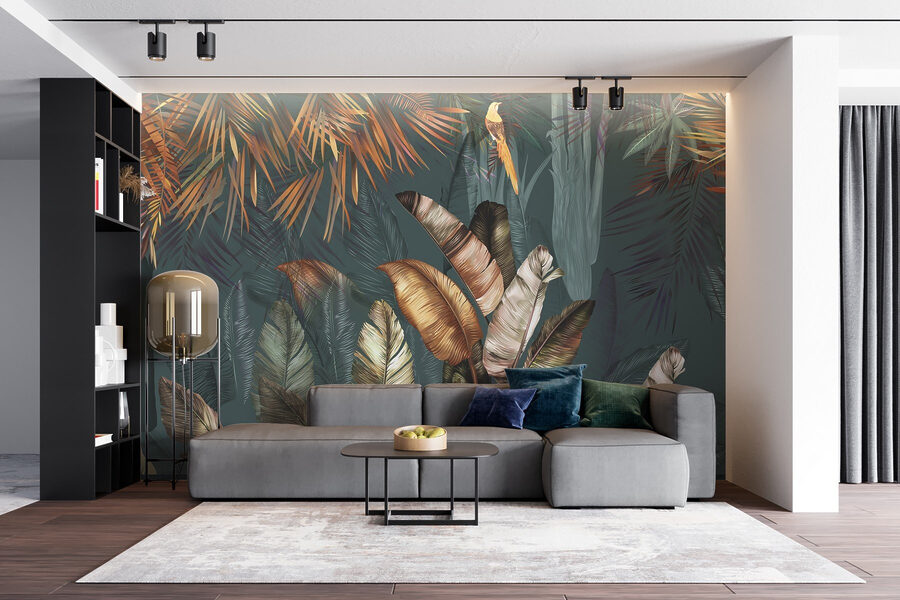 Wall murals Painting of a bird and a plant - Image 7