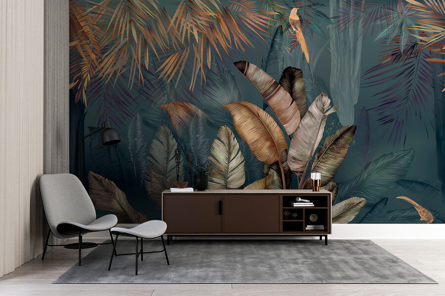 Wall murals Painting of a bird and a plant - Image 8