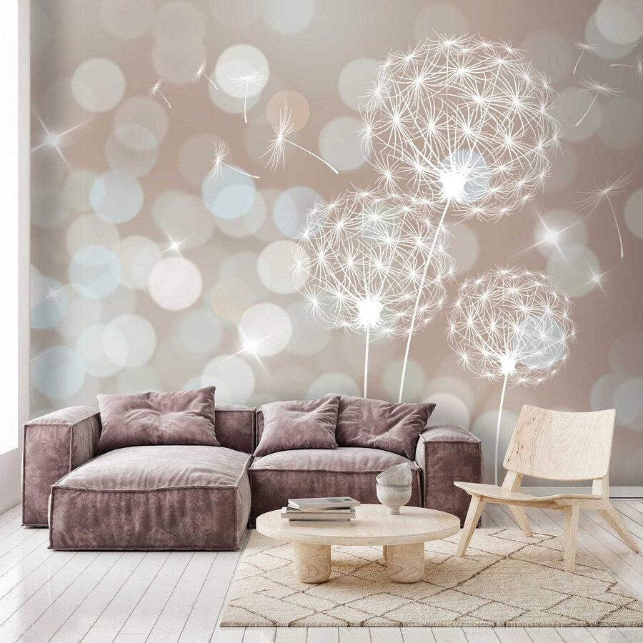 Delicate dandelions in soft backdrop