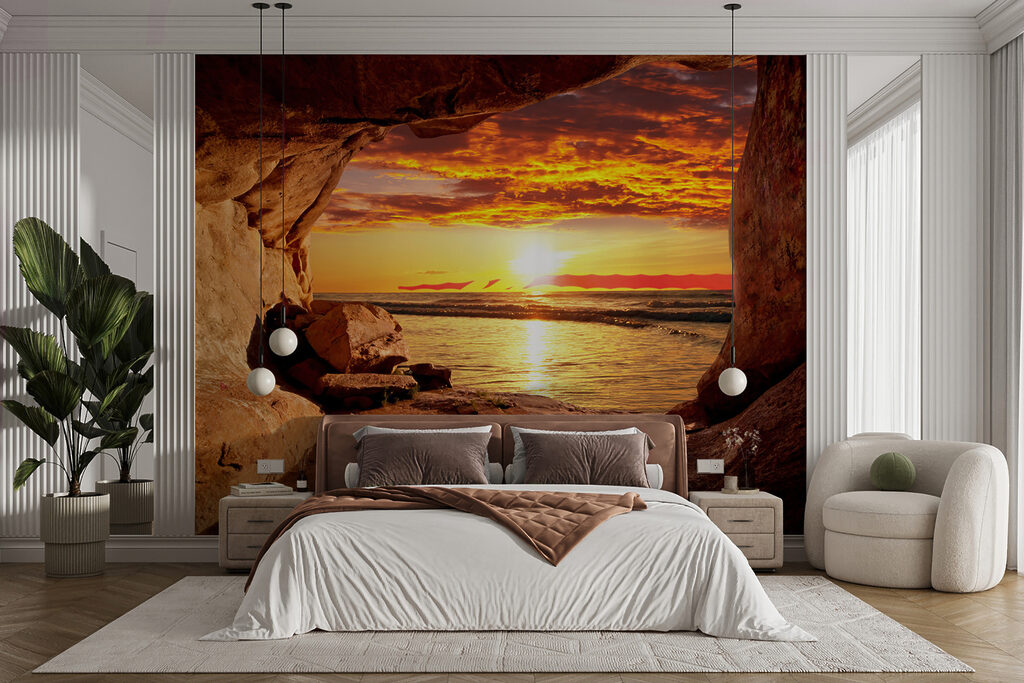 Sunset over a body of water Sunset over a body of water