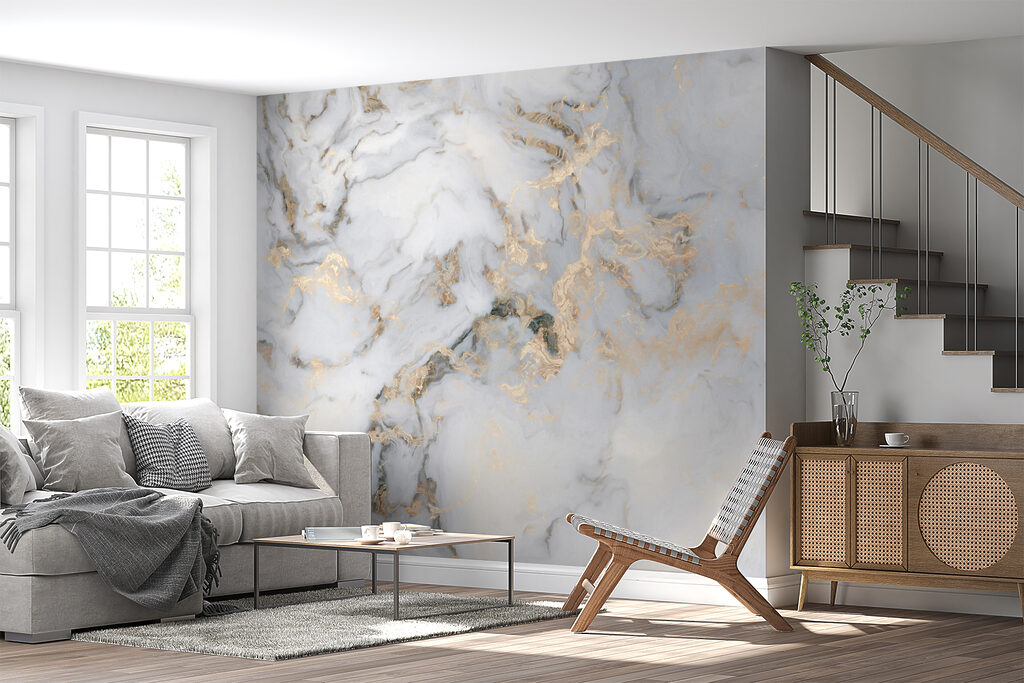 Elegant marble with metallic veins