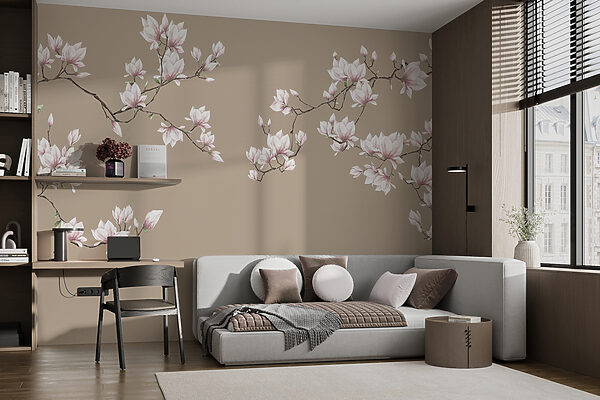 Group of white flowers on a brown background Group of white flowers on a brown background