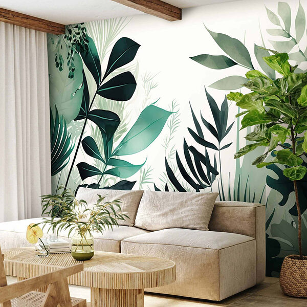 Lush green leaves in soft hues. Lush green leaves in soft hues.