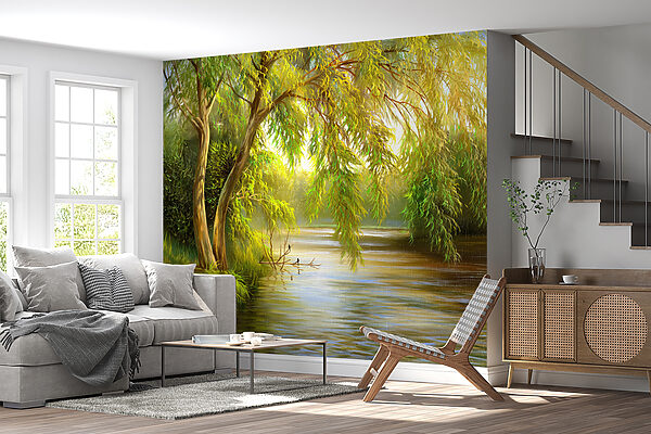 River with trees and grass u62865pig7mr 600x400 - River with trees and grass