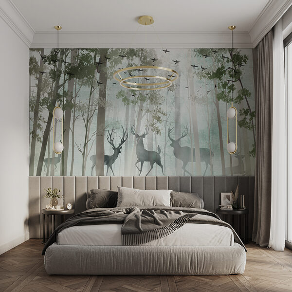 Group of deer in a forest Group of deer in a forest