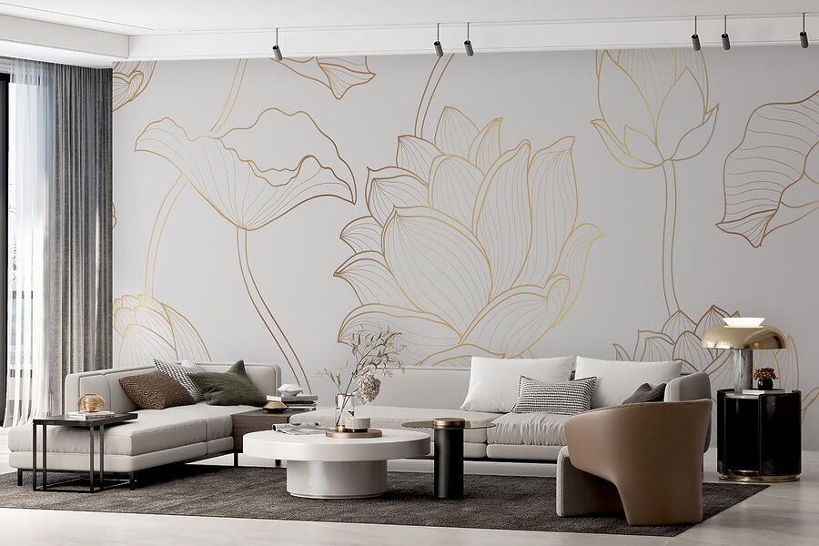 Pattern of flowers on a white background