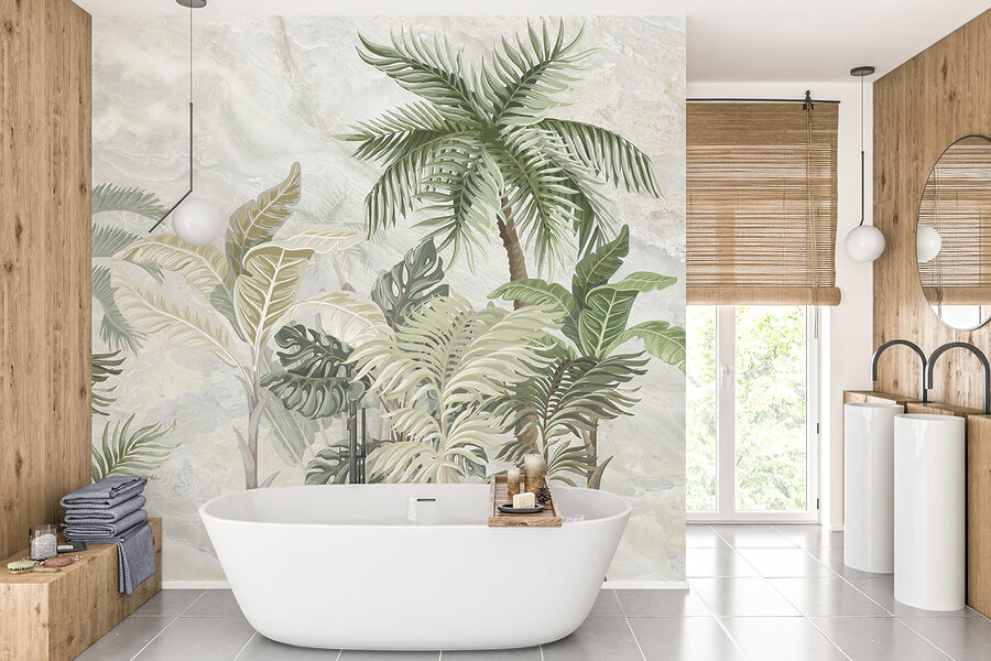Wallpaper with palm trees