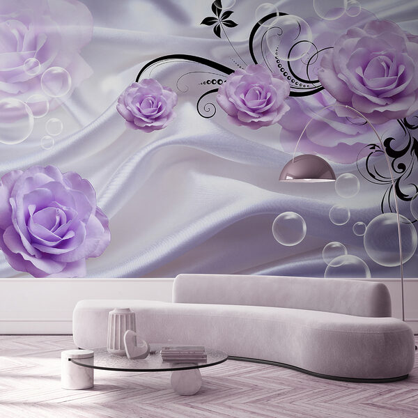 Purple flowers on a white cloth Purple flowers on a white cloth