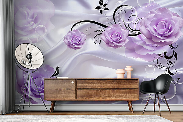 Purple flowers on a white cloth Purple flowers on a white cloth