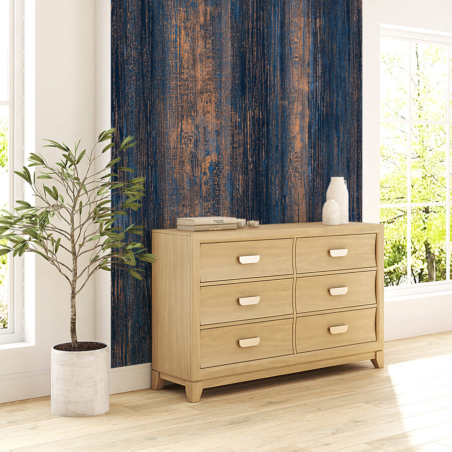 Wall murals Blue and orange striped surface - Image 2