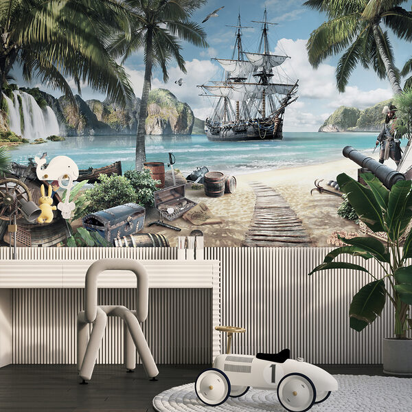 Painting of a ship on a beach Painting of a ship on a beach