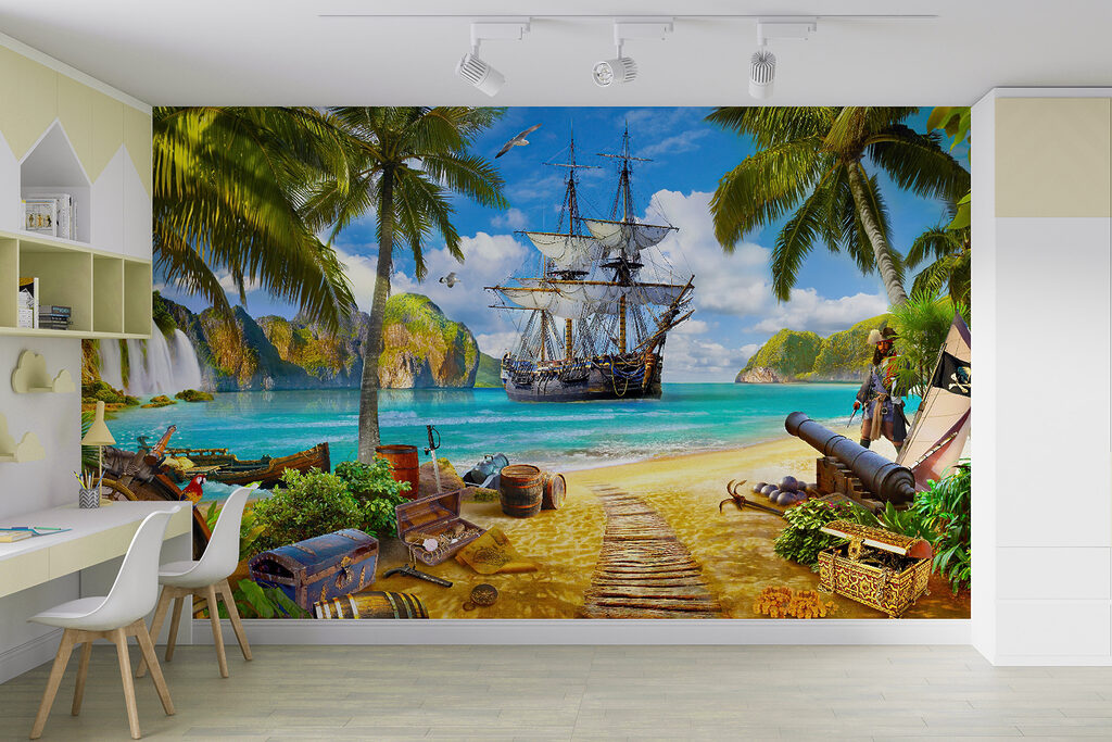 Pirate ship on a beach