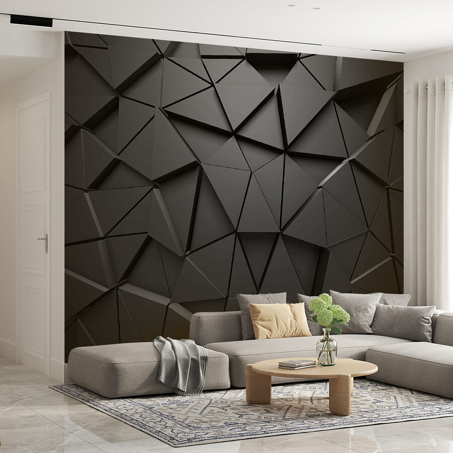 Wall murals Black triangle pattern on a surface - Image 3
