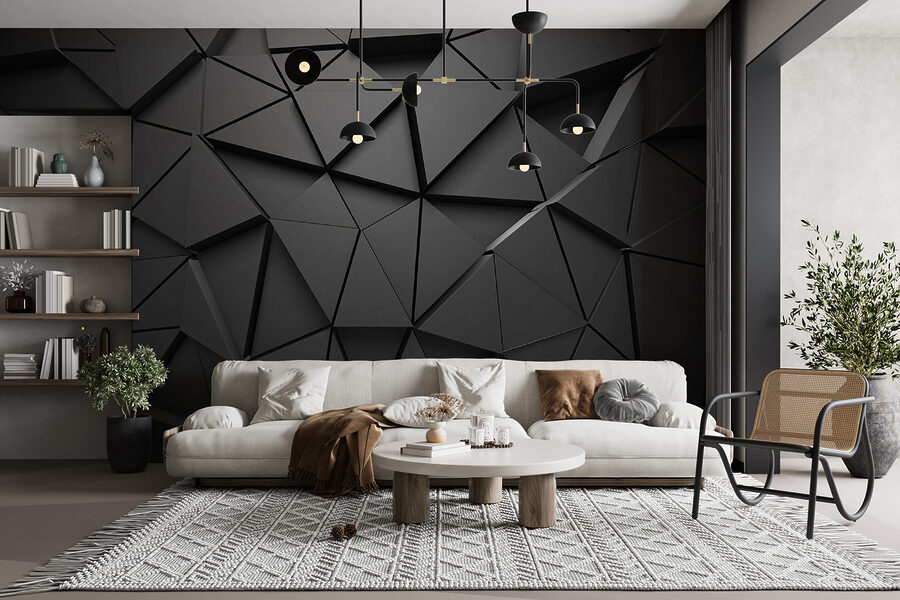 Wall murals Black triangle pattern on a surface - Image 4