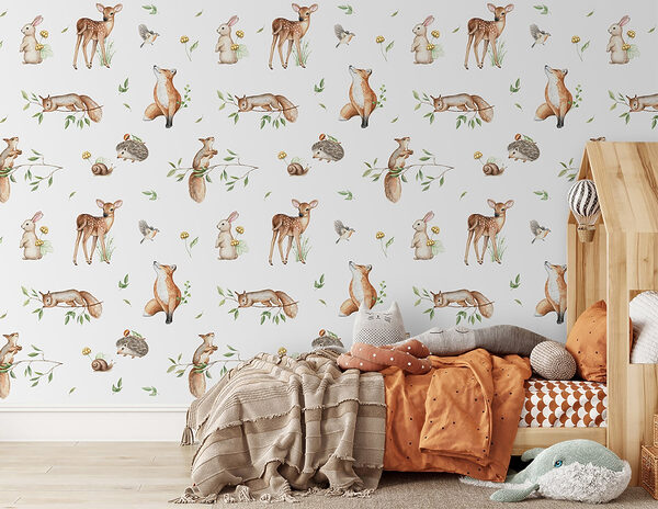 A pattern of animals and plants A pattern of animals and plants