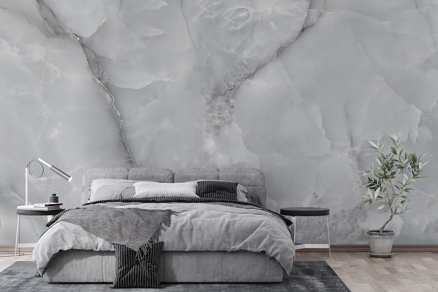 Elegant, cool-toned marble pattern design.