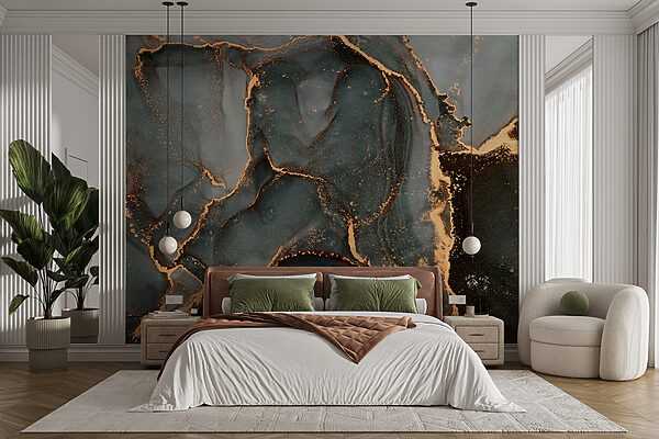 Swirling hues of teal and copper Swirling hues of teal and copper
