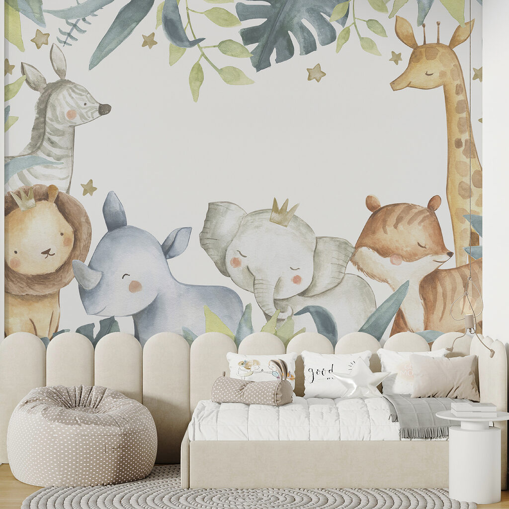 Watercolor frame of animals