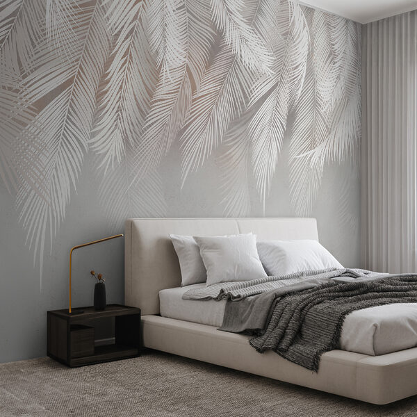 White feather pattern on a white background White feather pattern on a white background