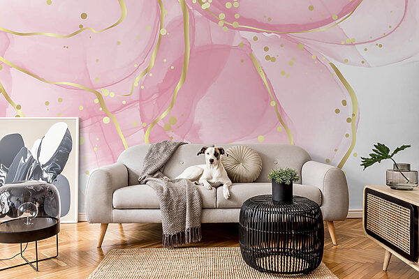 Pink swirls with speckled accents. Pink swirls with speckled accents.