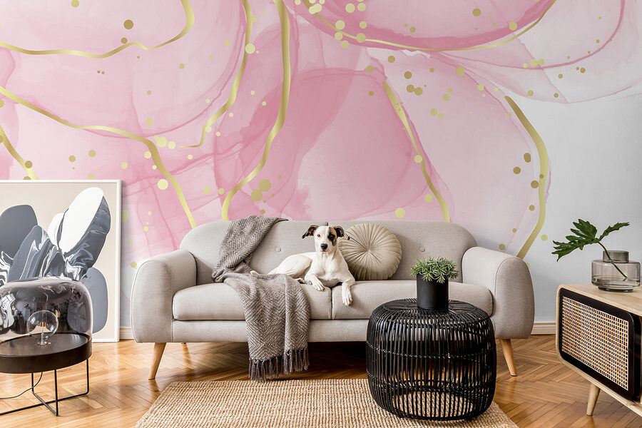 Pink swirls with speckled accents. Pink swirls with speckled accents.