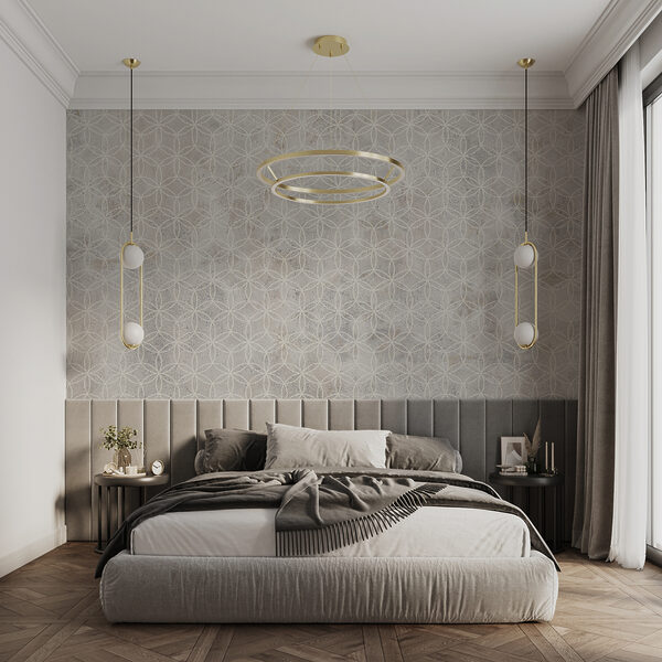 White and gray patterned wall White and gray patterned wall