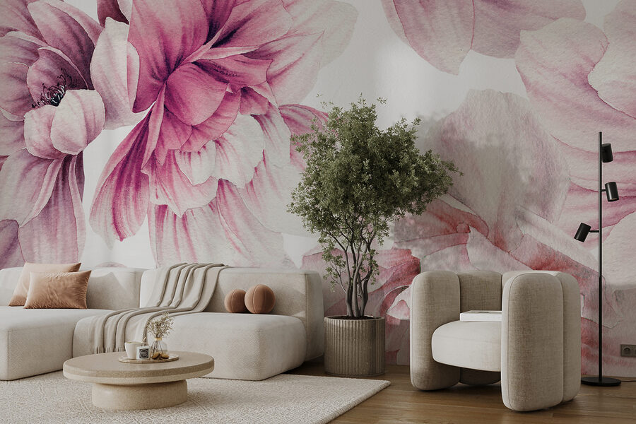 Delicate blooms in soft pastel hues.