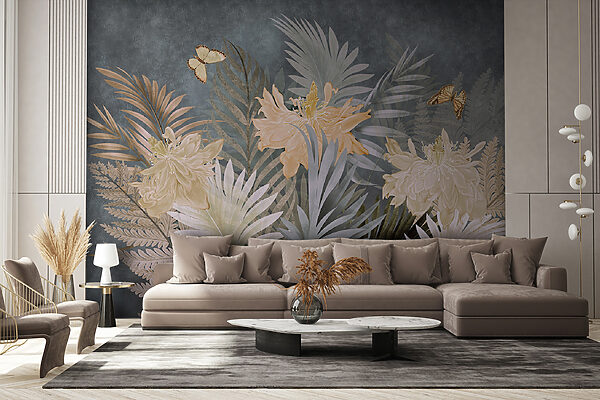 Elegant blooms and delicate butterflies. Elegant blooms and delicate butterflies.